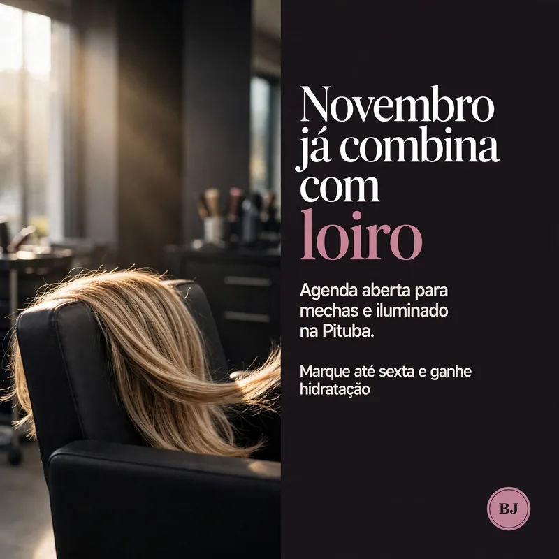 Post de salão: novembro já combina com loiro, agenda aberta para mechas.